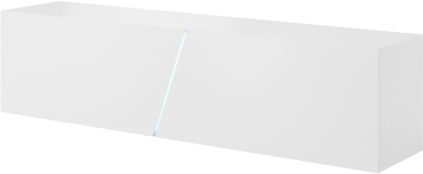 Lowboard Lecce 160cm in Weiß Matt und Weiß Hochglanz mit RGB Beleuchtung