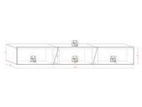 Lowboard Lecce 240cm in Weiß Matt und Weiß Hochglanz mit RGB Beleuchtung