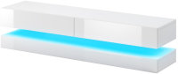 Lowboard Padua M1 in Wei&szlig; Matt und Wei&szlig; Hochglanz mit LED Beleuchtung in Blau