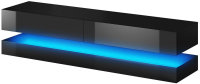 Lowboard Padua M1 in Schwarz Matt und Schwarz Hochglanz mit LED Beleuchtung in Blau