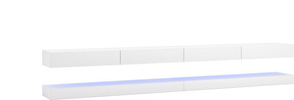 Lowboard Padua M2 in Weiß Matt und Weiß Hochglanz mit LED Beleuchtung in Blau