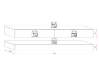 Lowboard Padua M1 in Schwarz Matt und Wotan Eiche mit LED Beleuchtung in Weiß