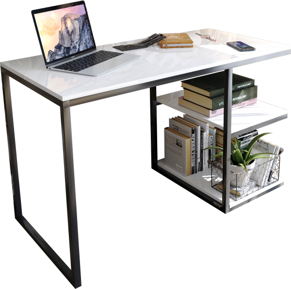 Schreibtisch Capoliveri in Schwarz und Weiß Hochglanz