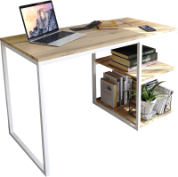Schreibtisch Capoliveri in Weiß und Wotan Eiche