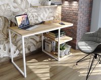 Schreibtisch Capoliveri in Weiß und Wotan Eiche