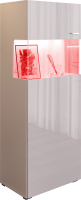 Vitrine Mondello M1 in Weiß Matt und Weiß Hochglanz mit LED RGB Beleuchtung