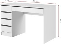 Schreibtisch Licata in Weiß Matt und Weiß Hochglanz