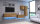Wohnwand Levico M3 in Wotan Eiche mit LED Beleuchtung in blau