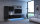 Wohnwand Levico M2 in Schwarz Matt und Schwarz Hochglanz mit LED Beleuchtung in blau