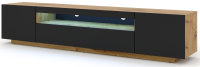 Lowboard Empoli M2 in Artisan Eiche und Schwarz Matt LED Beleuchtung in blau