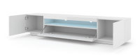 Lowboard Empoli M2 in Weiß Matt und Weiß Hochglanz LED Beleuchtung in blau