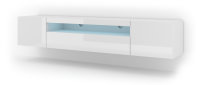 Lowboard Empoli M2 in Weiß Matt und Weiß Hochglanz LED Beleuchtung in blau